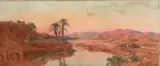 Le campement au bord de l'oued, Algérie by Maxime Noiré, Huile sur toile d'origine, sold Jul 2011