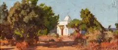 Le marabout by Eugène Deshayes, Huile sur carton fort, sold Jul 2011