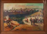 Procession devant les remparts de Fès by Paul Neri, Huile sur toile d'origine, sold Jul 2011