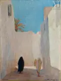 Rue à Sousse by Alexandre Roubtzoff, Huile sur toile marouflée sur carton, sold Jul 2011