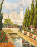 Jardin à Sidi bou Said by Félix Guyot-Guillain, Huile sur toile d'origine, sold Jul 2011