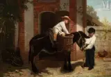 Une première leçon d'équitation by Uranie Alphonsine Colin-Libour, Huile sur toile, sold Mar 2010