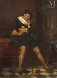 La provocation au combat singulier by Paul Dominique Philippoteaux, Huile sur toile d'origine, sold Mar 2010
