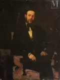 Portrait d'homme by Jacques Edmond Leman, Huile sur toile d'origine, sold Mar 2010