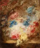 Brassée de roses sur un entablement by Narcisse-Virgilio Diaz de la Pena, Huile sur panneau une planche non parqueté, sold Mar 2010