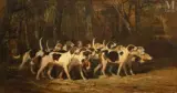 La meute by James Alexander Walker, Huile sur toile, sold Mar 2010
