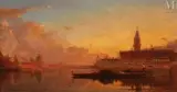Venise au soleil couchant by Henri Duvieux, Huile sur toile d'origine, sold Mar 2010