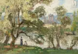 Vue de la Dordogne à Feyrac by Lucien de Maleville, Huile sur toile d'origine, sold Mar 2010