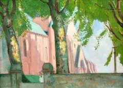 Notre Dame de Kernitron, Bretagne 1918 by Maurice Denis, Huile sur carton, sold Mar 2010