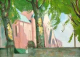 Notre Dame de Kernitron, Bretagne 1918 by Maurice Denis, Huile sur carton, sold Mar 2010