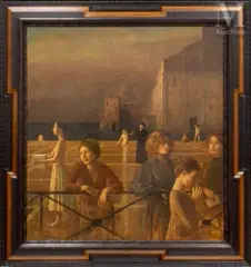 La promenade d'Utopia by Igor Bitman, 2001, Huile sur papier, sold Mar 2010