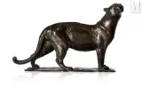Panthère humant by Roger Godchaux, Bronze à patine brune à nuance verte, sold Mar 2009