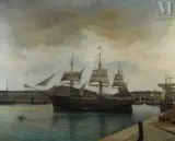 L'escadre dans un port by Albert Caussin, Huile sur toile, sold Oct 2026