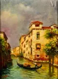 Un canal à Venise by Luigi Lanza, Huile sur panneau, sold Oct 2026