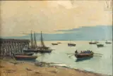 Le débarquement by Maurice Moisset, Huile sur toile, sold Oct 2026