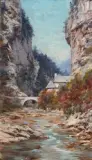Paysage de rivière (Chartreuse) by Charles Bertier, Huile sur carton, sold Oct 2026
