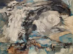 Combat avec l'ange by Pierre Dmitrienko, 1957, Huile sur toile, sold Jun 2026