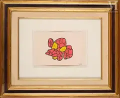 Composition jaune/rouge, 1939-1940 by Gaston Chaissac, Encre et gouache sur papier, sold Jun 2026