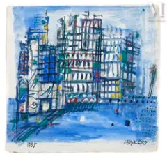 Sans titre by Manuel Cargaleiro, 1985, Gouache sur papier, sold Jun 2026