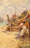 Village de pêcheurs dans la baie by Albert Cezard, Huile sur panneau, sold Jun 2026