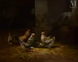 Les poules dans l'étable by Alexandre Defaux, Huile sur toile, sold Apr 2026