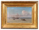 Pêcheurs en mer by Louise Lottier, Huile sur toile, sold Apr 2026