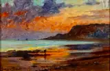 Coucher de soleil en Normandie by Georges Binet, Huile sur panneau, sold Apr 2026