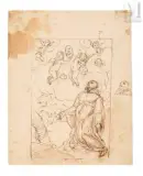 Saint François en extase by Giuseppe Passeri, Plume et encre brune sur esquisse de sanguine et sur traits de crayon noir, sold Jan 2026
