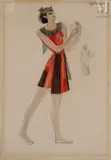 Projet de costume pour une danseuse égyptienne probablement pour un ballet de Boris Kniazeff by Natalia Sergueïevna Gontcharova, Aquarelle et encre sur papier, sold Dec 2025