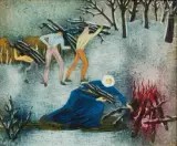 Le feu de bois by Félix Varlamichvili dit Varla, Huile sur toile, sold Dec 2025