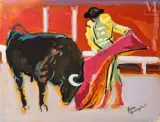 La corrida by Pierre Ambrogiani, Gouache, sold Dec 2025