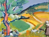 Scène campagnarde by Pierre Ambrogiani, Gouache, sold Dec 2025