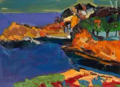 La côte by Pierre Ambrogiani, Huile sur toile d'origine, sold Dec 2025