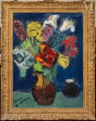 Bouquet de fleurs by Pierre Ambrogiani, Huile sur toile d'origine, sold Dec 2025