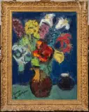 Bouquet de fleurs by Pierre Ambrogiani, Huile sur toile d'origine, sold Dec 2025