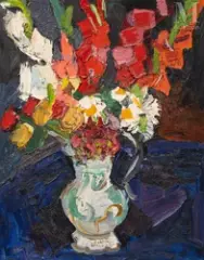Bouquet de fleurs by Pierre Ambrogiani, Huile sur toile d'origine, sold Dec 2025
