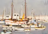 Le grand thonier et les Lamparos by Eugène Baboulène, Huile sur toile d'origine, sold Dec 2025