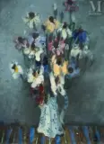 Anémones by Eugène Baboulène, Huile sur toile, sold Dec 2025