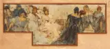Scène de bal by Antonino Calcagnadoro, Huile sur carton, sold Dec 2025