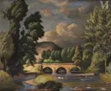 Pont sur le Ternin près de Sommant by Louis Charlot, Huile sur panneau, sold Dec 2025