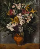 Bouquet de fleurs by Pierre-Eugène Clairin, Huile sur toile d'origine, sold Dec 2025