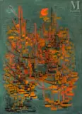 Sans titre by Jeannie Dumesnil, 1955, Huile sur toile, sold Nov 2025