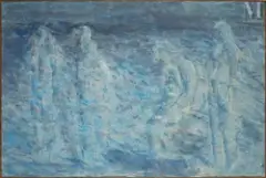 Personnage bleu by Roger Lambert-Loubère, Acrylique sur toile, sold Nov 2025