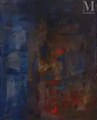 Composition by Roger Lambert-Loubère, Huile sur toile, sold Nov 2025
