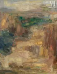 Composition by Roger Lambert-Loubère, Huile sur toile, sold Nov 2025