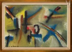 Composition by Alex Smadja, Huile sur toile, sold Nov 2025