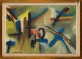Composition by Alex Smadja, Huile sur toile, sold Nov 2025