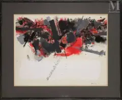 Composition n°24 by John Harisson Levee, 1957, Gouache sur papier, sold Nov 2025