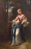 La jeune fille et le maléfice by Narcisse Virgile Diazde la Peña, Huile sur carton, sold Dec 2025