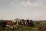 Le rendez-vous de chasse dans la campagne romaine by Carlo Pittara, Huile sur carton fort, sold Dec 2025